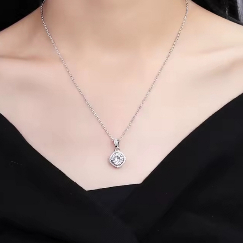 Moissanite Classic Pendant Necklace - Picture 5 of 11